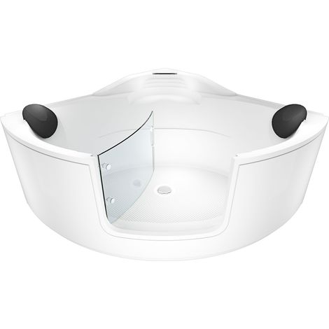 Pool Badewanne Eckwanne Wanne S60 140x140cm mit Tür Walk-in-Pool
