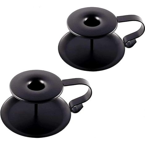 Bougeoir noir en métal, support pour bougies coniques, idéal pour mariages, dîners, fêtes, anniversaires et autres occasions spéciales. (1/4)