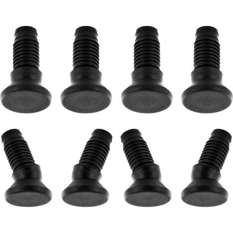 8x Piedi Sedia Regolabile Inclinazione di 20° Tappo Plastica Piedino Piede Tondo Tubi Mobili Nero, 30/20mm