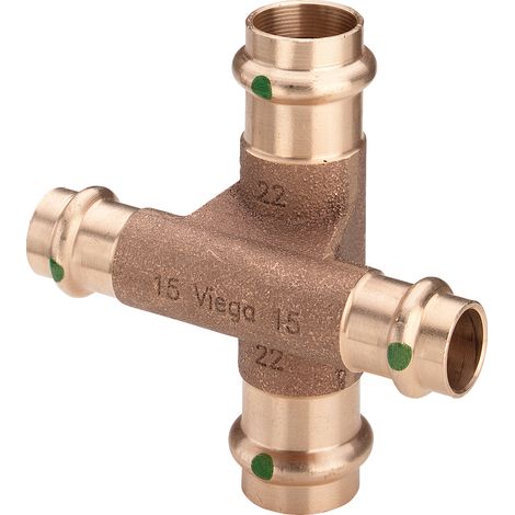 Viega Profipress Sanpress-Croix, d1 15, d2 15 bronze rouge modèle 2248, 322410