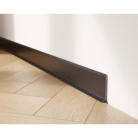 Dekorative Sockelleiste F aus rostfreiem Stahl für Wand und Wand 6cm x 270cm - schwarz satiniert
