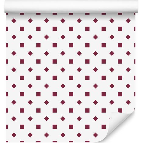 Papier peint à pois blancs, gris clair et rose poudré 50x1000 cm (1/5)