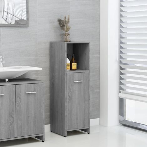 Armoire de bain Armoire de rangement Placard de Rangement Toilettes Sonoma gris 30x30x95 cm Bois d'ingénierie RTJEX371883 (1/5)