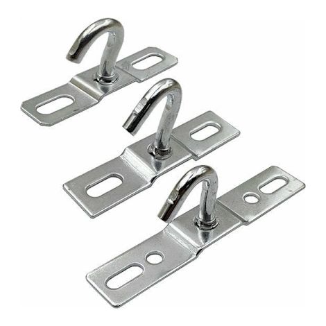 Lot de 3 plaques de fixation au plafond, robustes, en fer galvanisé, à visser, pour lustres, ventilateurs de plafond et paniers suspendus, couleur argent. (1/3)