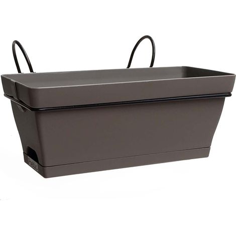Poétic – Mini-jardinière BABY ROMÉO – Taupe, avec support et soucoupe, 27,7 cm