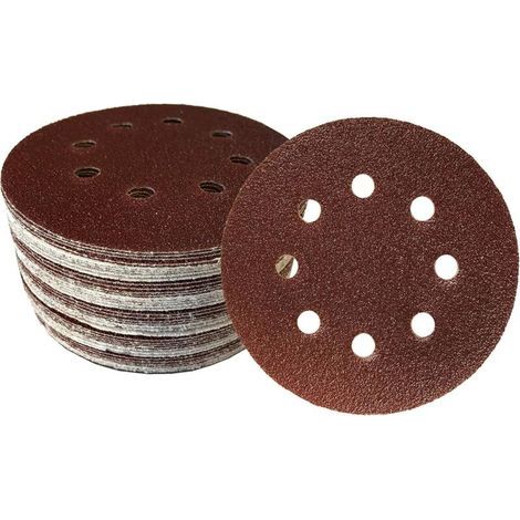 60 feuilles de disques abrasifs auto-agrippants pour ponceuse excentrique 115 mm 8 trous Grain 10 x 40/60/80/120/180/240 (1/4)