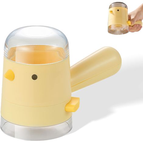 Adorable salière/poivrière en forme de poulet : distributeur d’épices rechargeable, petit pot à épices (pression manuelle, transparent) – Accessoire de cuisine mignon (1/5)