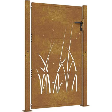 Maison Exclusive - Gartentor 100x125 cm Cortenstahl Gras-Design