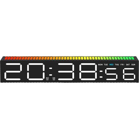 Reloj digital multicolor sensible al sonido - Ritmo musical - Pantalla luminosa 12/24 h - Para salón, dormitorio, oficina (1/5)