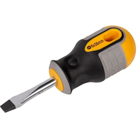Roughneck Stubby Screwdriver with Flared Tip, 6.0 x 38mm (1/2)