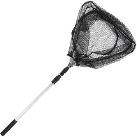 Épuisette de pêche pliable, épuisette triangulaire télescopique pour la capture ou la remise à l'eau des poissons, 54-150 cm (1/5)