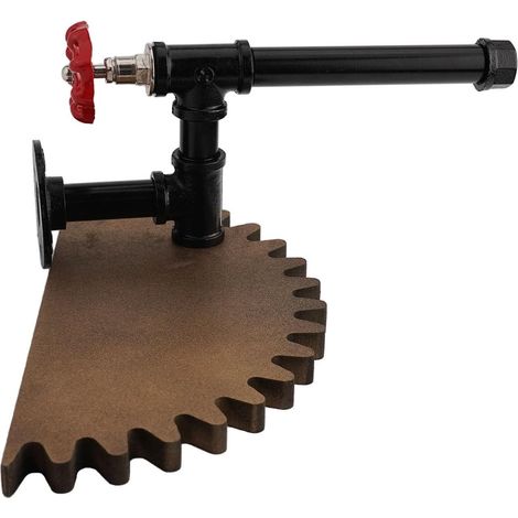 Porte-papier toilette industriel tubulaire avec étagère en bois, (1/5)
