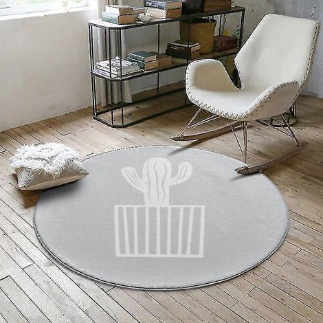 Tapis de bain rond 60x60cm antidérapant et doux pour salle de bain, chambre et salle de jeux (1/3)