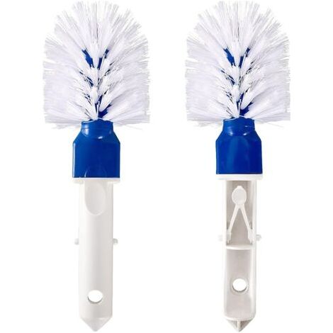 Brosse d'angle de piscine 2 pièces – Tête de brosse de marche et d'angle de piscine, brosse ronde de nettoyage de piscine avec clip facile pour piscines hors sol et creusées, spas