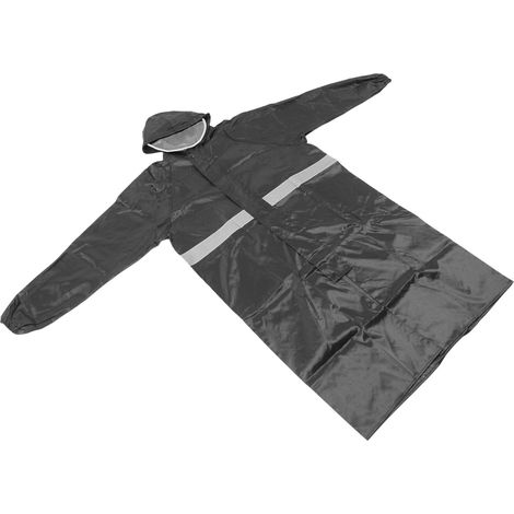Poncho imperméable long et respirant, réfléchissant, une pièce, idéal pour la protection des travailleurs, des agents d'entretien et des gardes de sécurité.