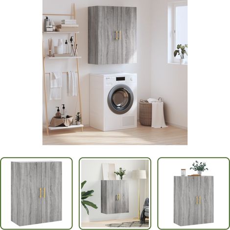 Holzschrank - Wandschrank Grau Sonoma 69,5x34x90 cm (1/5)