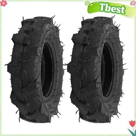 Tbest Pneu de tracteur de jardin Pneu sans Chambre à Air 4,00 8, 4 Plis, Roue de Soufflage, Charge de 672 Lb, Usure en auto pneus (1/5)