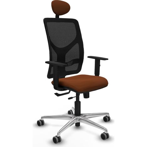 Chaise de bureau piqueras y crespo Motilla cuir marron aluminium (1/2)