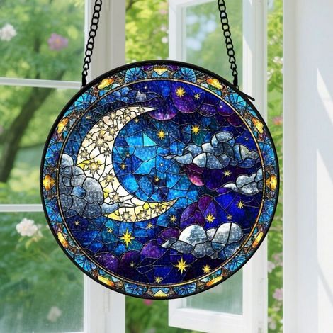 Capteur de soleil en vitrail - décoration spirituelle 9cm (1/4)