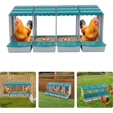 Nid à pondre pour poules / Nid à rouleau en plastique durable pour fixation murale, crée une zone de collecte sûre pour les œufs pondus, avec volet intégré, boîte à nid à 4 trous, L x H x l 51,5 x 46, (1/5)