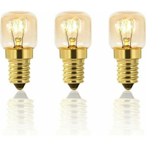 3 lampadine LED da 25 W, luminosità regolabile, XU, Edison E14 T22, 25 W, resistenti al calore fino a 300 gradi, 160 LM, AC220 V 2700 K bianco caldo, frigorifero, forno, forni grill, classe energetica (1/4)