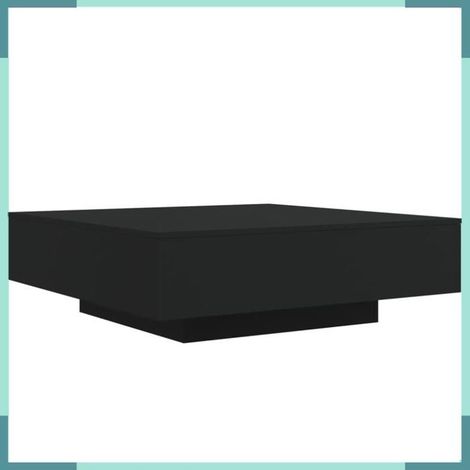 Table basse - 836603 - Carré 100x100 cm - Noir - Avec lumières LED (1/5)