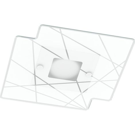 Plafoniera Contemporanea Focus Metallo Bianco Vetro 1 Luce Gx53