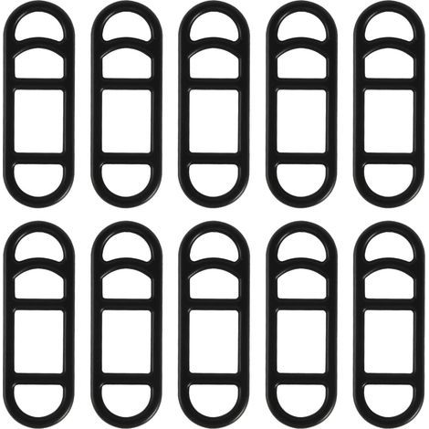 Lot de 10 bandes en silicone pour vélo - Anneaux en caoutchouc stretch - Support de lampe de poche - Bande de fixation en silicone - Support de guidon pour lampe de poche LED - Noir (1/5)
