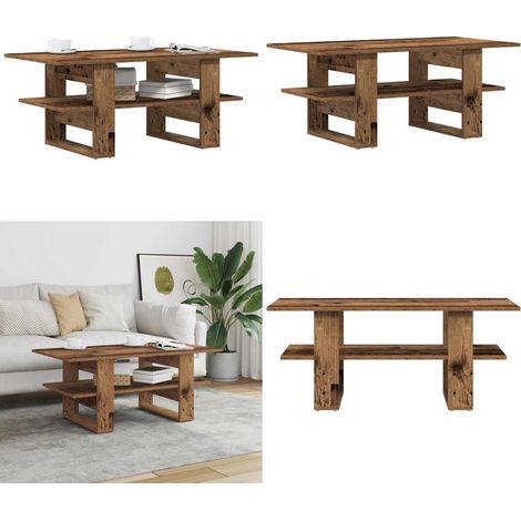 vidaXL Couchtisch Altholz-Optik 102x55x42 cm Holzwerkstoff (1/5)