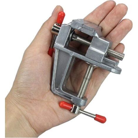 Tornillo de banco de mesa pequeño de aleación de aluminio para bricolaje, joyería, manualidades, 30 mm - Tornillo de banco de mesa en miniatura para bricolaje, pequeño tornillo de banco para joyería, (1/4)