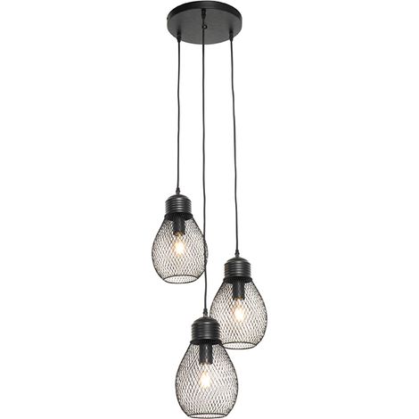 Design Pendant Light Black 3-Light - Raga