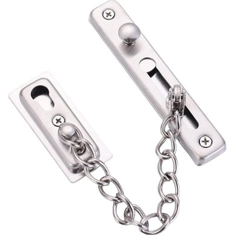 Chaîne de porte en acier inoxydable, Chaînes de Porte, Verrouillage de Sécurité, Serrure de Porte Privée de Sécurité avec 4 Vis pour la Sécurité de la Porte d'Entrée, etc