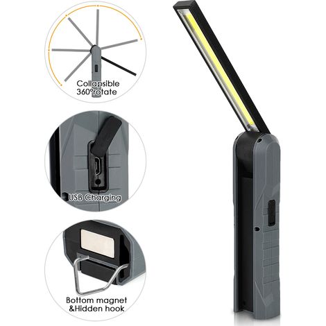 Lampe de travail LED grise (1/3)