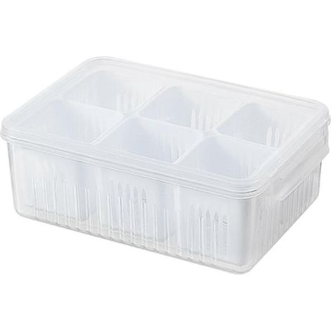 Aufbewahrungsbox mit Deckel und Fächern für den Kühlschrank
