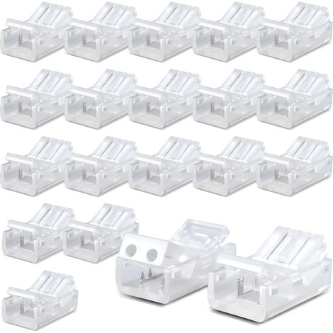 20 Pcs Strip Connector Wire Connecteur rapide pour 8MM 2 Pin LED Light, Câble Strip à LED Light Srtip (1/5)
