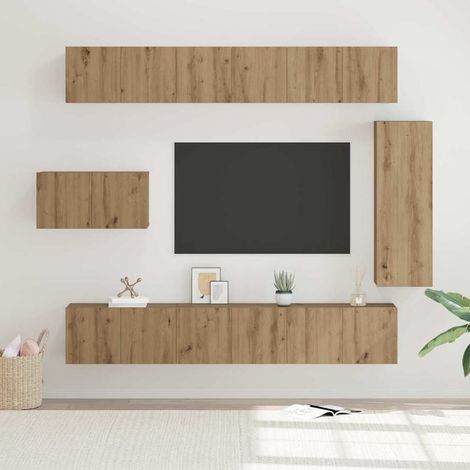 vidaXL Ensemble meuble TV 8 pcs chêne artisanal 30,5 x 30 x 90 cm (1/5)