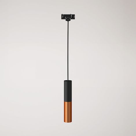 Creative Cables - Candeeiro suspenso de calha com abajur duplo Tub-E14 - lâmpada não incluída
