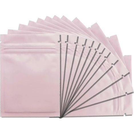 Lot de 100 sachets anti-odeurs - Sachets Mylar refermables, pochettes plates en aluminium noir mat (Dimensions : Rose - 8,4 x 13 cm) (1/5)
