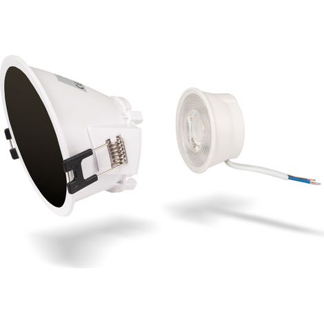 KIT Aro Downlight Asimétrico Ø93mm + Módulo LED MR16 5W - Blanco Neutro - Blanco Cálido - Blanco - Negro