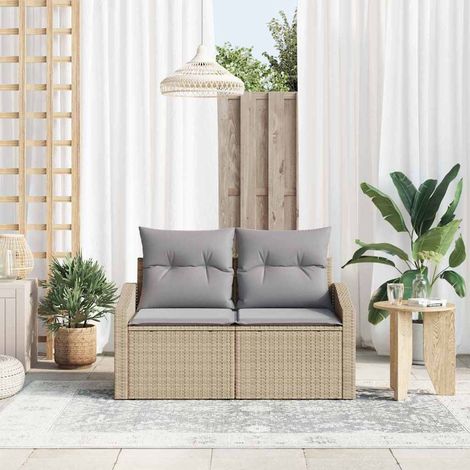 Maison Exclusive - Divano da giardino con cuscino 123 x 62 x 69 cm polyrattan