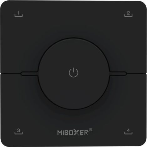 Panneau de commande RF avec molette - CCT - 4 scènes - Mi Light - Noir