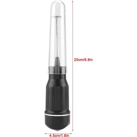 MIXEUR ÉLECTRIQUE [main] Noir 25cm 4.7oz ABS Stainless Steel 2AA batterie Acier Inoxydable alimentaire Pâtisserie Café Bar Cocktail Bar Smoothie Portable (1/5)