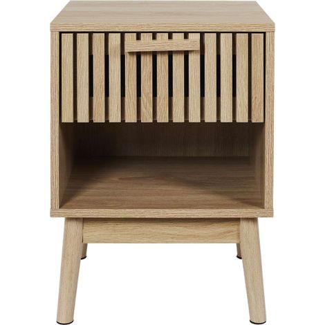 Table de chevet 1 tiroir en bois SAULK (1/5)