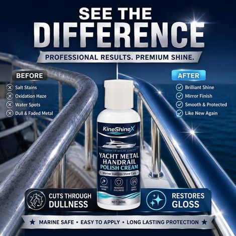 KineShineX Yacht Metal Armrest Polishing Cream & Marine Grade Metal Polishing Care Cream Removes Dullness and Oxidation (1/4)