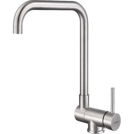Mitigeur de Cuisine Rabattable Robinet Cuisine Pliable Mitigeur d'évier en Acier Nickel Brossé Bec 360° Rotatif