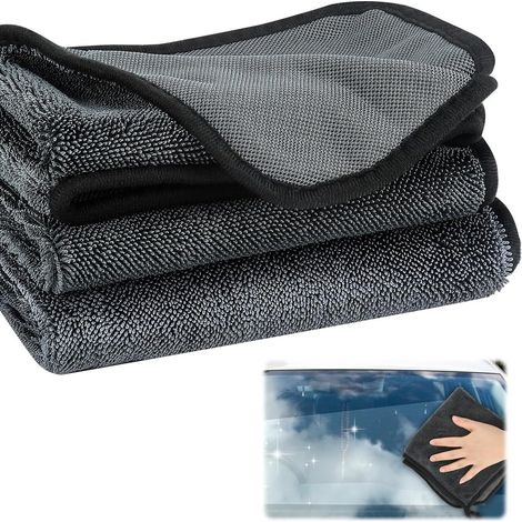 6 PCS Chiffons de Voiture en Microfibre, 500 GSM Chiffon en Microfibres Chiffon Microfibre Séchage Voiture, 30 x 40 cm Super Absorbant Doux Nettoyage Professionnel pour Voitures, Maison, Cuisine