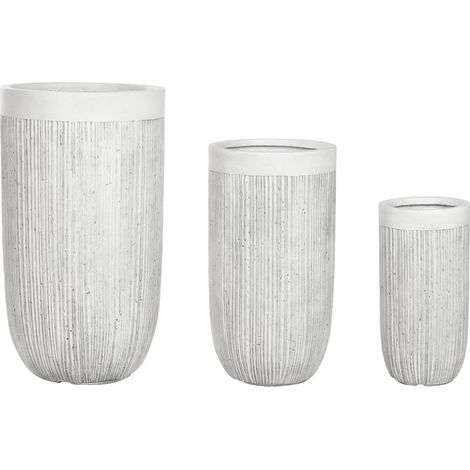 Macetero Set 3 Magnesia 44X44X79 Crudo (1/4)