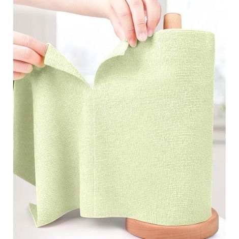 Rouleau de 20 chiffons de nettoyage en microfibre , réutilisables, non pelucheux et lavables, pour la cuisine. (1/4)