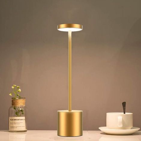 SABIR Lampe de table LED sans filtre rechargeable, 1800Ah lumières modernes avec piles, pour extérieur, terrasses, restaurants, (1/5)