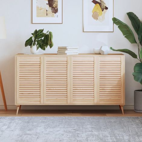 Portes d'armoire à lattes, lot de 4, 69 x 39,4 cm, en bois massif